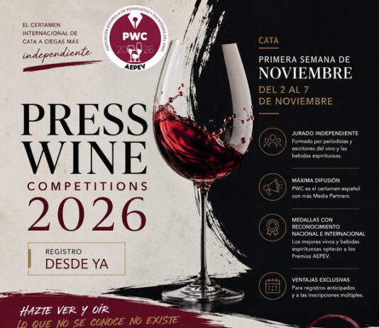 La AEPEV busca los mejores vinos de España en su concurso 2026 Nace el Press Wine Challenge con el concurso que revoluciona el vino español. Foto: PWC
