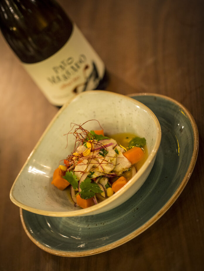 Ceviche de corvina.